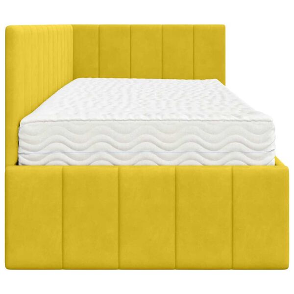vidaXL Κρεβάτι Γωνίας με στρώμα Κίτρινο 80 x 200 cm Βελούδο