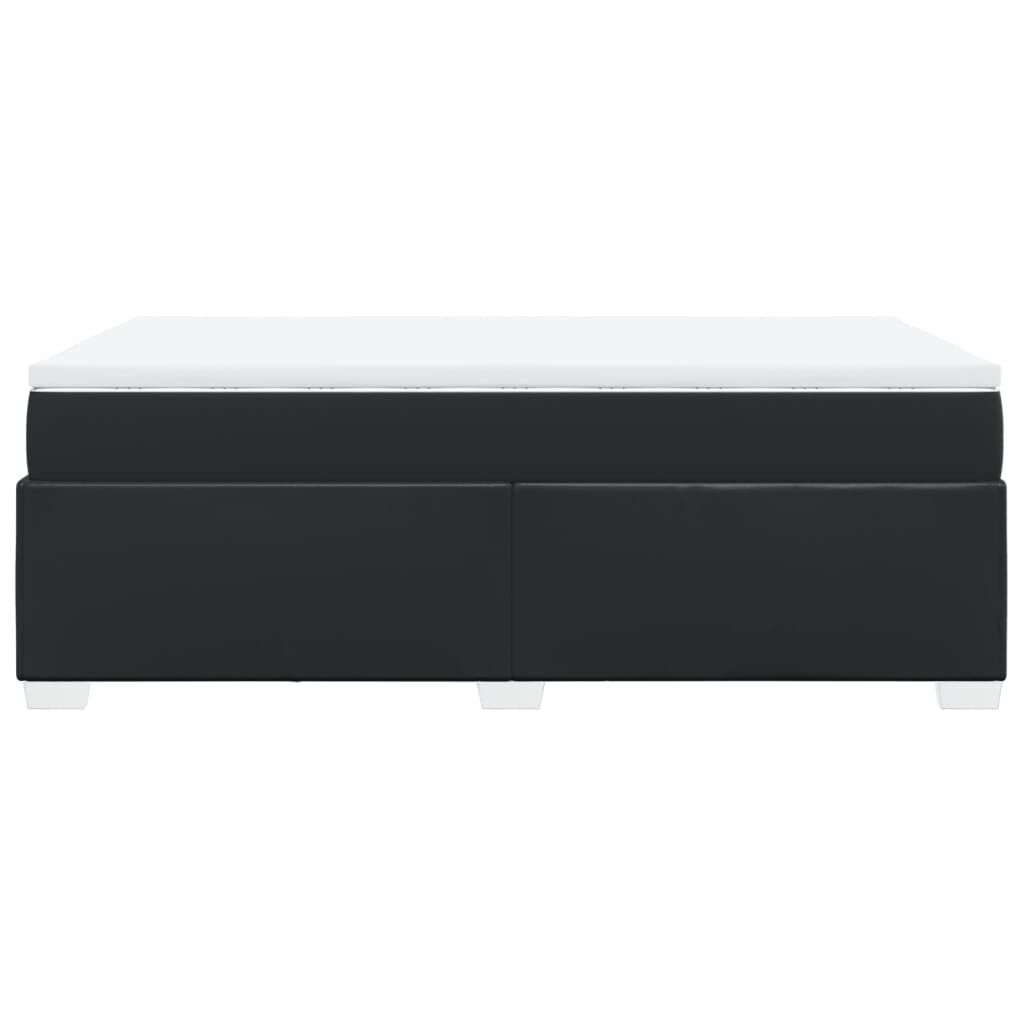 vidaXL Κρεβάτι Boxspring με Στρώμα Μαύρο 120 x 200 εκ. Συνθετικό Δέρμα