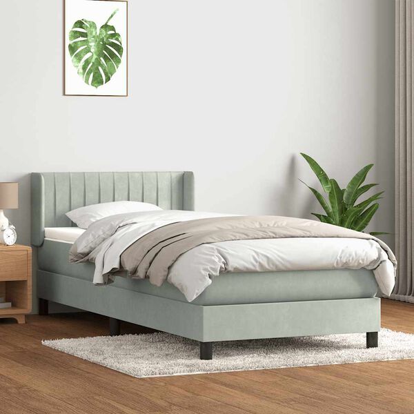 vidaXL Box Spring &kappa;&rho;&epsilon;&beta;ά&tau;&iota; &mu;&epsilon; &sigma;&tau;&rho;ώ&mu;&alpha; &alpha;&nu;&omicron;&iota;&chi;&tau;ό &gamma;&kappa;&rho;&iota; 90x210 cm &Beta;&epsilon;&lambda;&omicron;ύ&delta;&iota;&nu;&omicron;