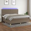 vidaXL &Kappa;&rho;&epsilon;&beta;ά&tau;&iota; Boxspring &mu;&epsilon; &Sigma;&tau;&rho;ώ&mu;&alpha; & LED Taupe 200x200 &epsilon;&kappa;. &Upsilon;&phi;&alpha;&sigma;&mu;ά&tau;&iota;&nu;&omicron;