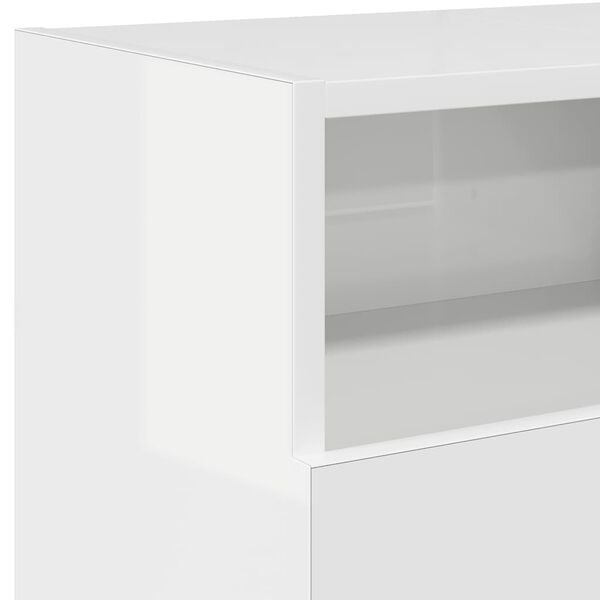vidaXL Έπιπλο Τηλεόρασης με LED Γυαλιστερό Λευκό 120x30x50 εκ.