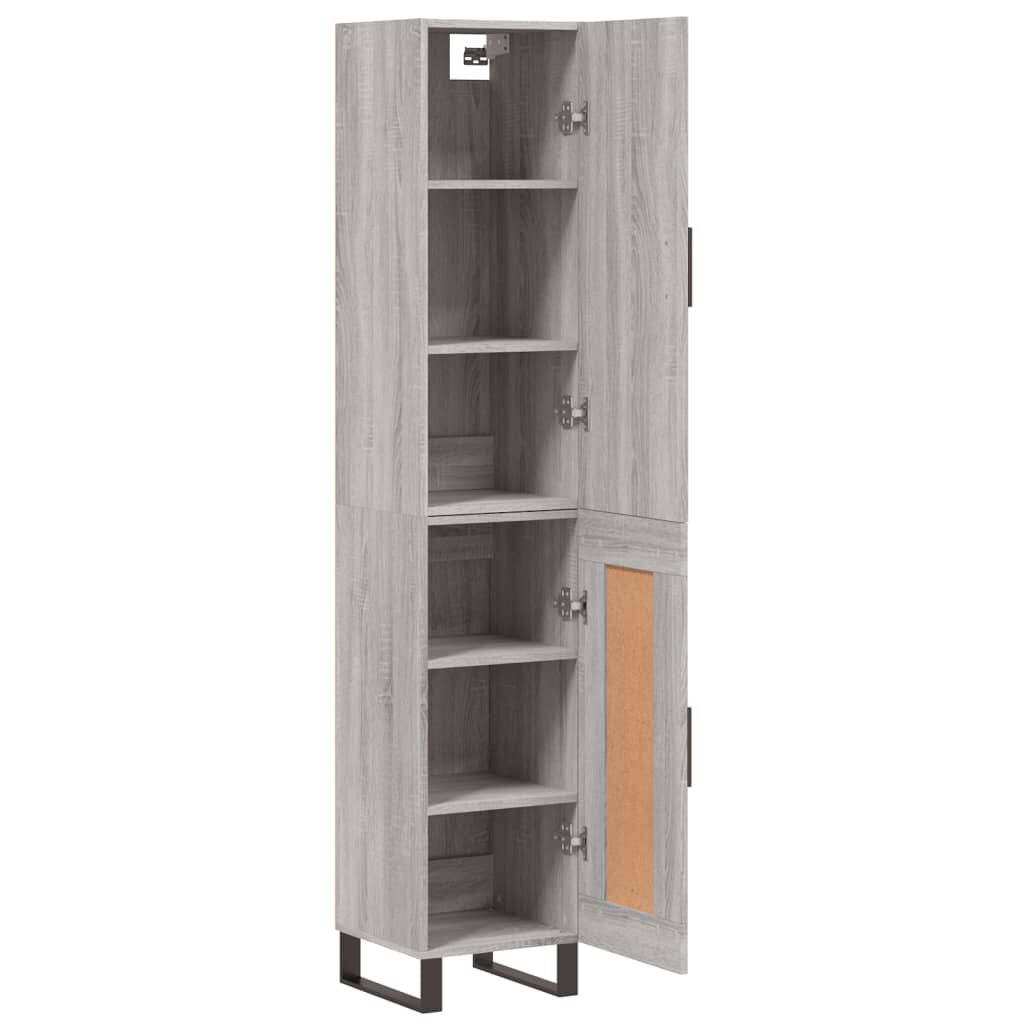 vidaXL Μπουφές Sonoma Γκρι 34,5 x 34 x 180 εκ. από Επεξεργασμένο Ξύλο