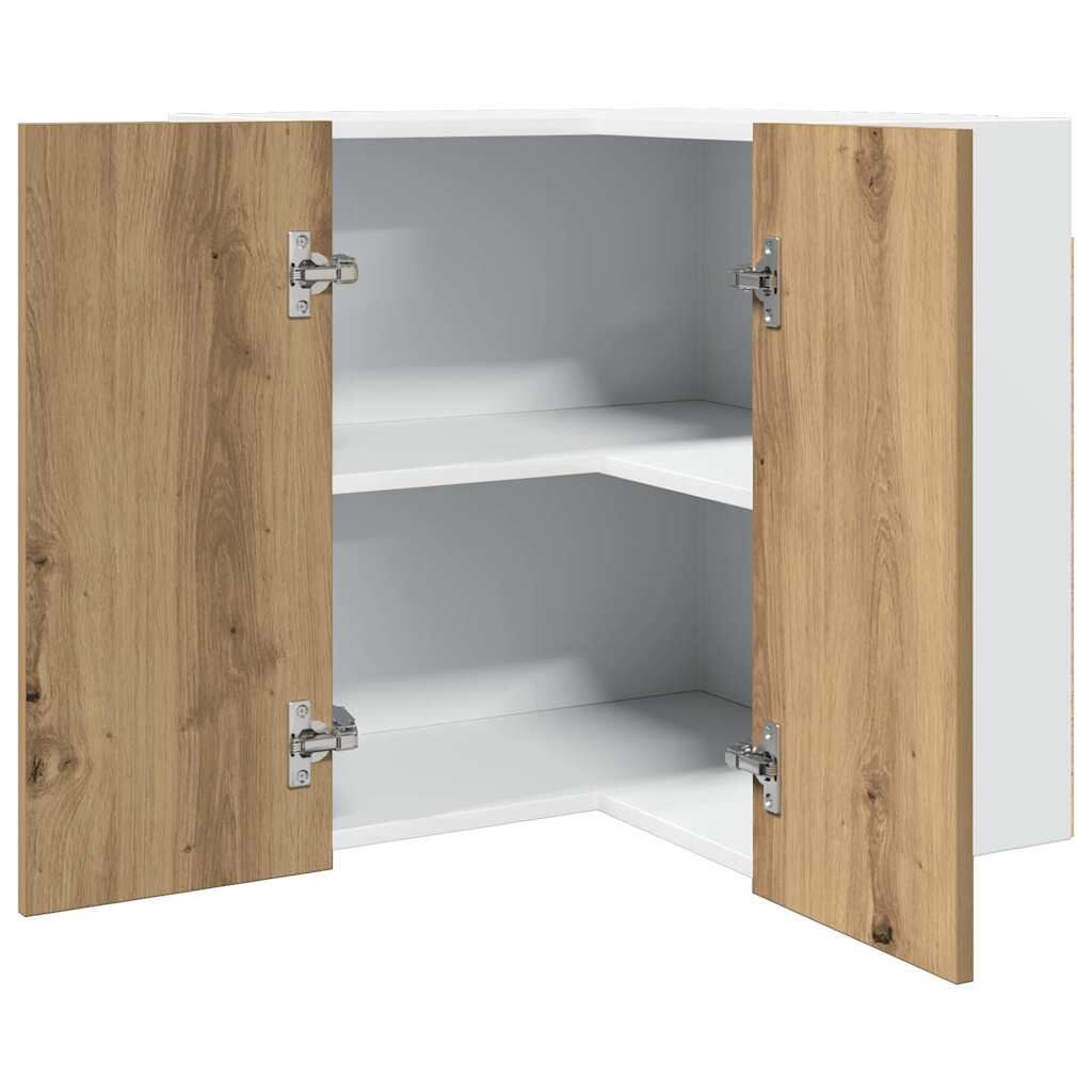 vidaXL κρεμαστό γωνιακό ντουλάπι Lyon Artisan Oak 57x57x60 εκ.