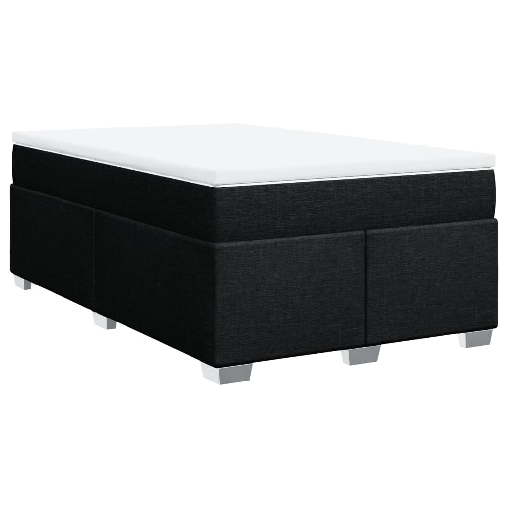 vidaXL Κρεβάτι Boxspring με Στρώμα Μαύρο 120x190 εκ. Υφασμάτινο