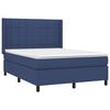 vidaXL Κρεβάτι Boxspring με Στρώμα & LED Μπλε 140x190 εκ. Υφασμάτινο