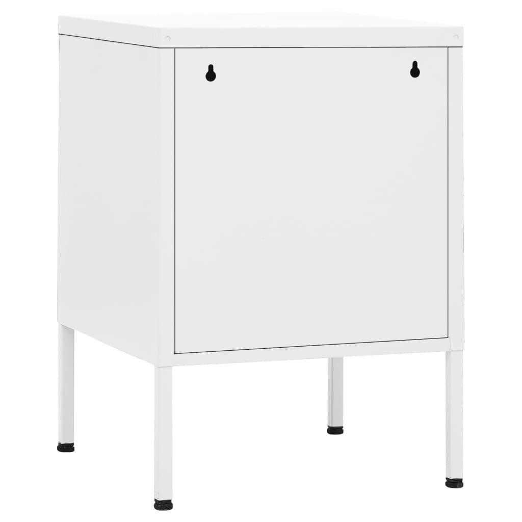 vidaXL Κομοδίνα 2 τεμ. Λευκά 35 x 35 x 51 εκ. Ατσάλινα