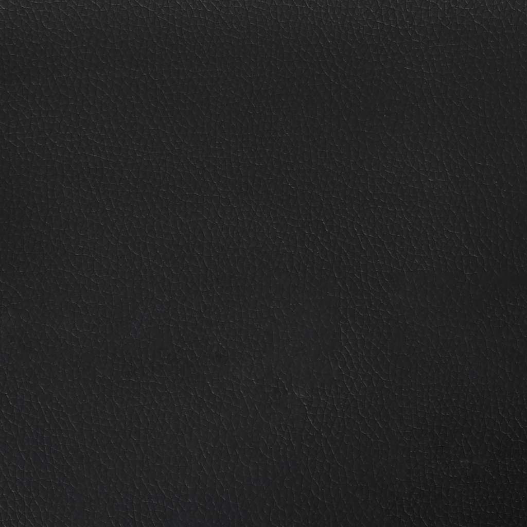 vidaXL Οθωμανικό κρεβάτι με στρώματα & LEDs Μαύρο Faux Leather