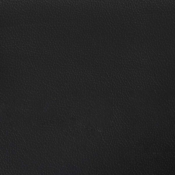 vidaXL Οθωμανικό κρεβάτι με στρώματα & LEDs Μαύρο Faux Leather