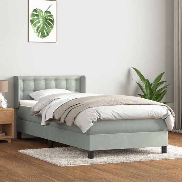 vidaXL Box Spring &kappa;&rho;&epsilon;&beta;ά&tau;&iota; &mu;&epsilon; &sigma;&tau;&rho;ώ&mu;&alpha; &alpha;&nu;&omicron;&iota;&chi;&tau;ό &gamma;&kappa;&rho;&iota; 80x220 cm &Beta;&epsilon;&lambda;&omicron;ύ&delta;&iota;&nu;&omicron;