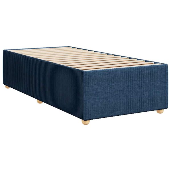 vidaXL Κρεβάτι Boxspring με Στρώμα Μπλε 100 x 200 εκ. Υφασμάτινο