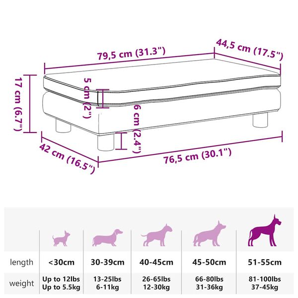 vidaXL Κρεβάτι Σκύλου με Προέκταση Καφέ 100 x 50 x 30 εκ. Βελούδινο