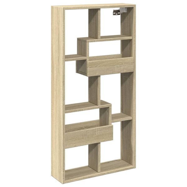 vidaXL Ντουλάπι Τοίχου Sonoma Δρυς 50x15x100 εκ. Επεξεργασμένο Ξύλο