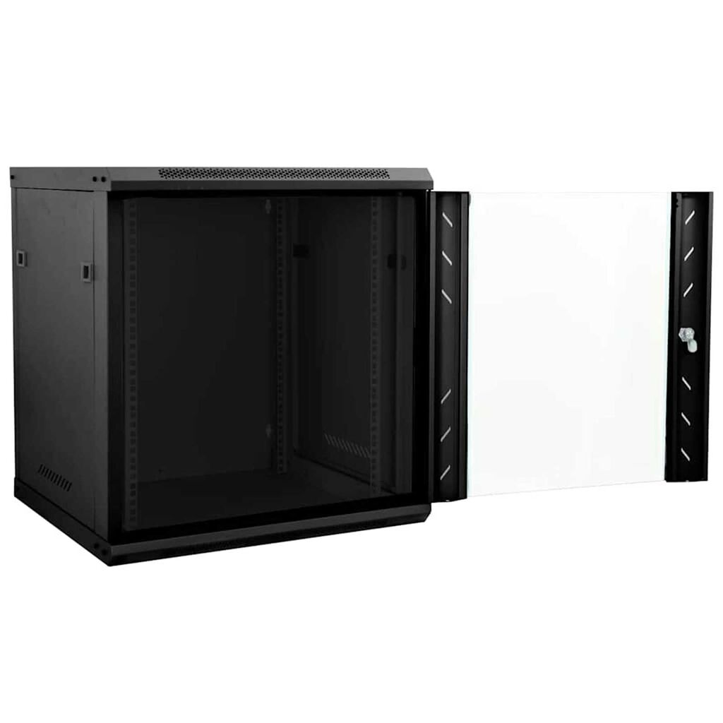 vidaXL Ντουλάπα δικτύου με αποθήκευση Μαύρο 60 x 45 x 65 εκ Ατσάλι
