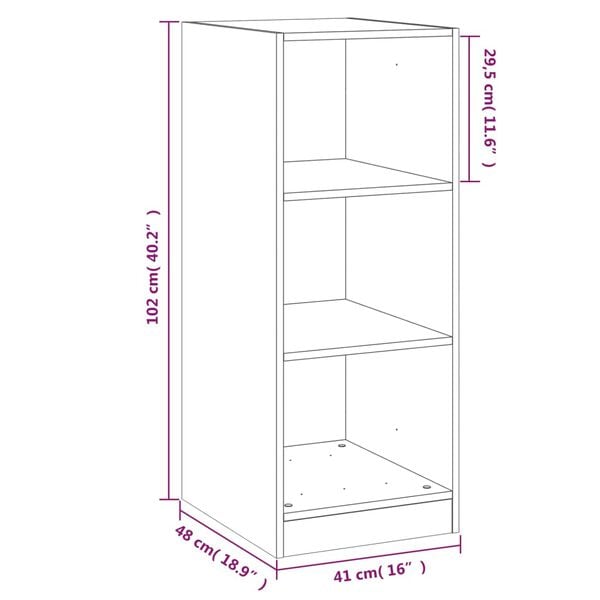 vidaXL Ντουλάπα Μαύρη 48 x 41 x 102 εκ. από Επεξεργασμένο Ξύλο