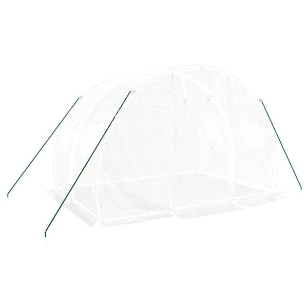 vidaXL Θερμοκήπιο με Ατσάλινο Πλαίσιο Λευκό 6 μ² 3 x 2 x 2 μ.