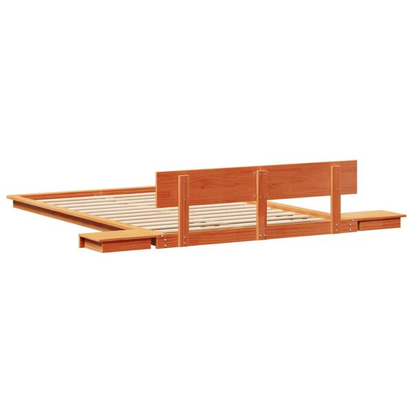 vidaXL Σκελετός Κρεβατιού Καφέ 140 x 190 cm ξύλο