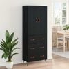 vidaXL Highboard &Mu;&alpha;ύ&rho;&eta; &Omicron;&xi;&upsilon;ά 69,5 x 34 x 180 &epsilon;&kappa;. &Epsilon;&pi;&epsilon;&xi;&epsilon;&rho;&gamma;&alpha;&sigma;&mu;έ&nu;&omicron; &xi;ύ&lambda;&omicron;