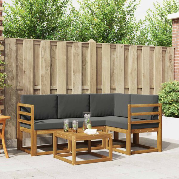 vidaXL &Sigma;&epsilon;&iota;&rho;ά &Kappa;&alpha;&nu;&alpha;&pi;έ &Epsilon;&xi;&omega;&tau;&epsilon;&rho;&iota;&kappa;&omicron;ύ &mu;&epsilon; &mu;&alpha;&xi;&iota;&lambda;ά&rho;&iota; 5 pcs &Phi;&upsilon;&sigma;&iota;&kappa;ό &kappa;&alpha;&iota; &Alpha;&nu;&theta;&rho;&alpha;&kappa;ί