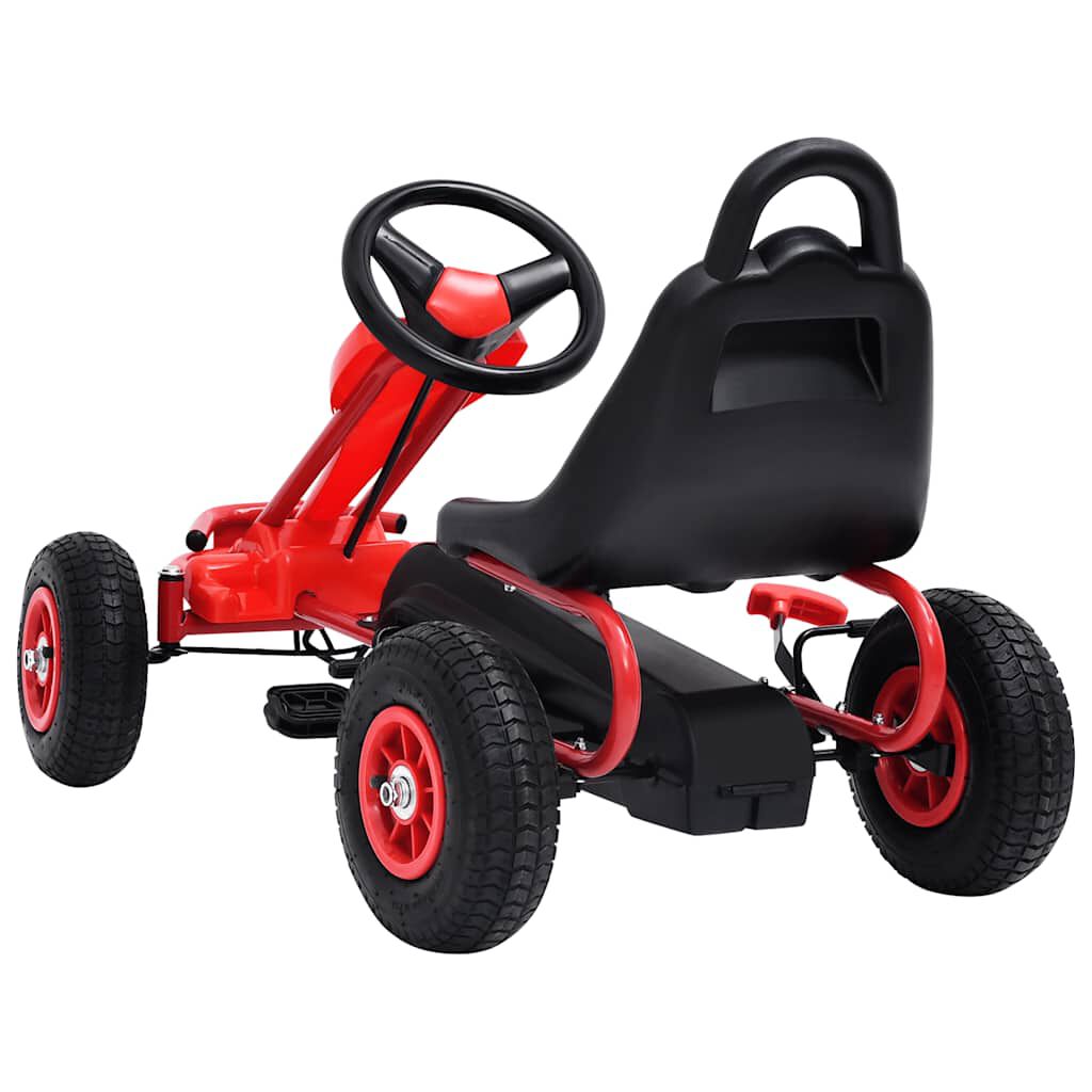 vidaXL Go Kart με Πετάλια και Λάστιχα Πεπιεσμένου Αέρα Κόκκινο