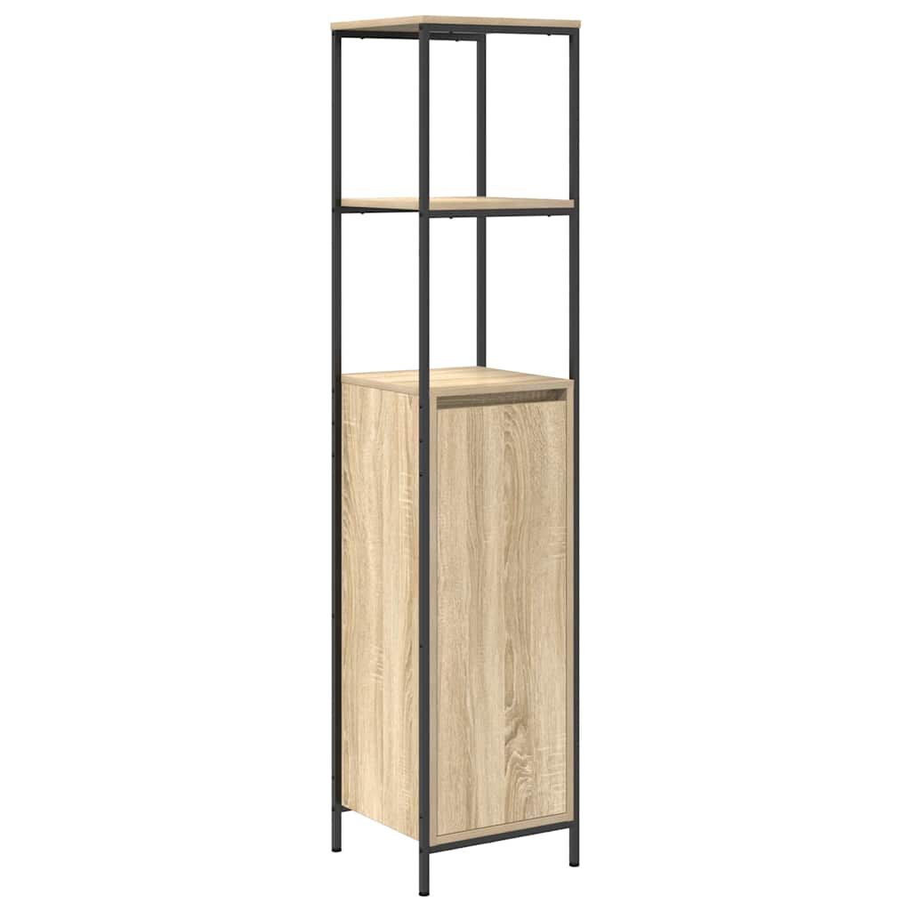 vidaXL Ντουλάπι μπάνιου με ράφια Sonoma δρυς 36x35x165 εκ.