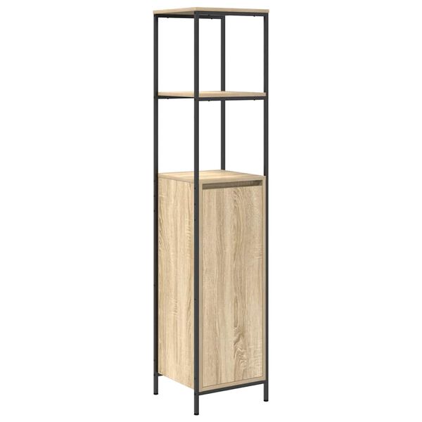 vidaXL Ντουλάπι μπάνιου με ράφια Sonoma δρυς 36x35x165 εκ.