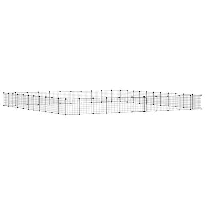 vidaXL Κλουβί Κατοικίδιων με 44 Πάνελ + Πόρτα Μαύρο 35 x 35εκ Ατσάλινο