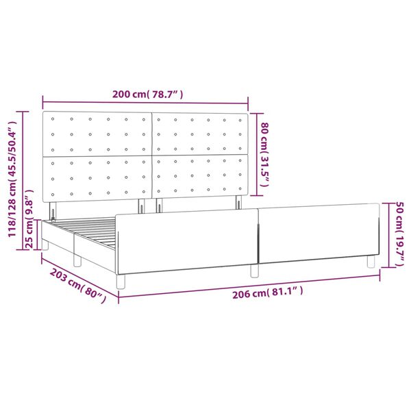 vidaXL Πλαίσιο Κρεβατιού με Κεφαλάρι Ροζ 200x200 εκ. Βελούδινο