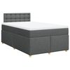 vidaXL Κρεβάτι Boxspring με Στρώμα Σκούρο Γκρι 120x200 εκ. Υφασμάτινο