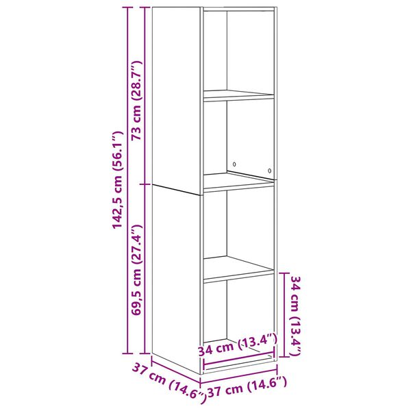 vidaXL 2 pcs Παλιό ξύλο 37 x 37 x 142.5 εκ Επεξεργασμένο ξύλο