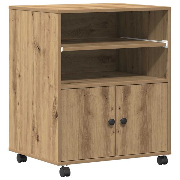 vidaXL Στάντ εκτυπωτή με ρόδες Artisan Oak 60x48x74 εκ.