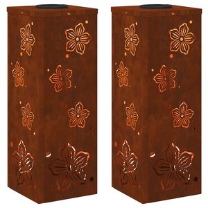 vidaXL &Eta;&lambda;&iota;&alpha;&kappa;ό LED &Phi;&omega;&sigmaf; &Delta;&rho;ό&mu;&omicron;&upsilon; 2 pcs &Chi;ά&lambda;&upsilon;&beta;&alpha;&sigmaf; Corten &Chi;ά&lambda;&upsilon;&beta;&alpha;&sigmaf; Corten