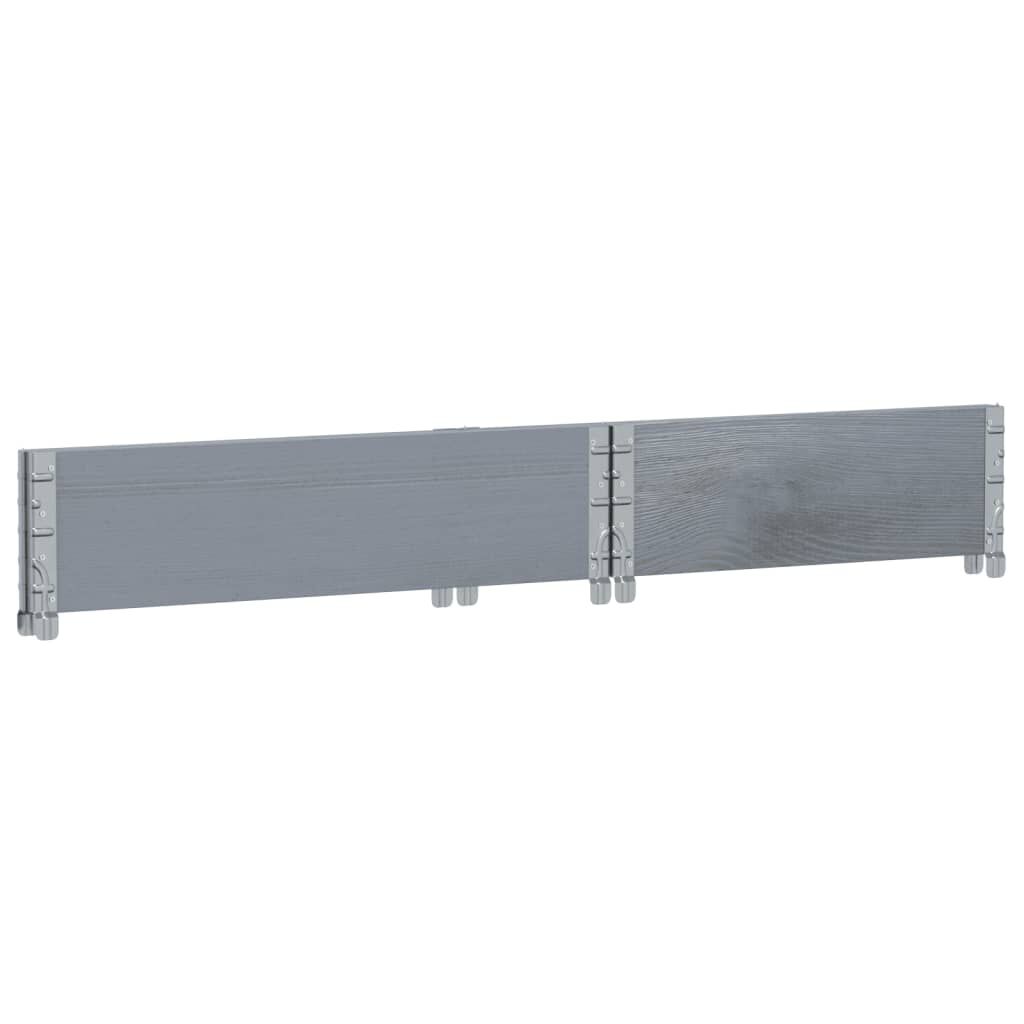 vidaXL Κολάρο Παλέτας Γκρι 3 τεμ. 80 x 60 εκ. από Μασίφ Ξύλο Πεύκου