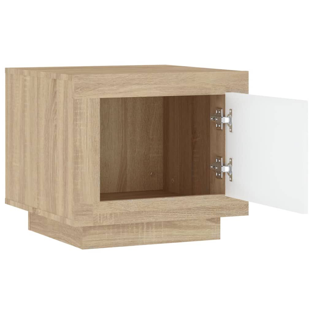 vidaXL Τραπεζάκι Σαλονιού Λευκό & Sonoma Δρυς 51x50x45 εκ. Επεξ. Ξύλο