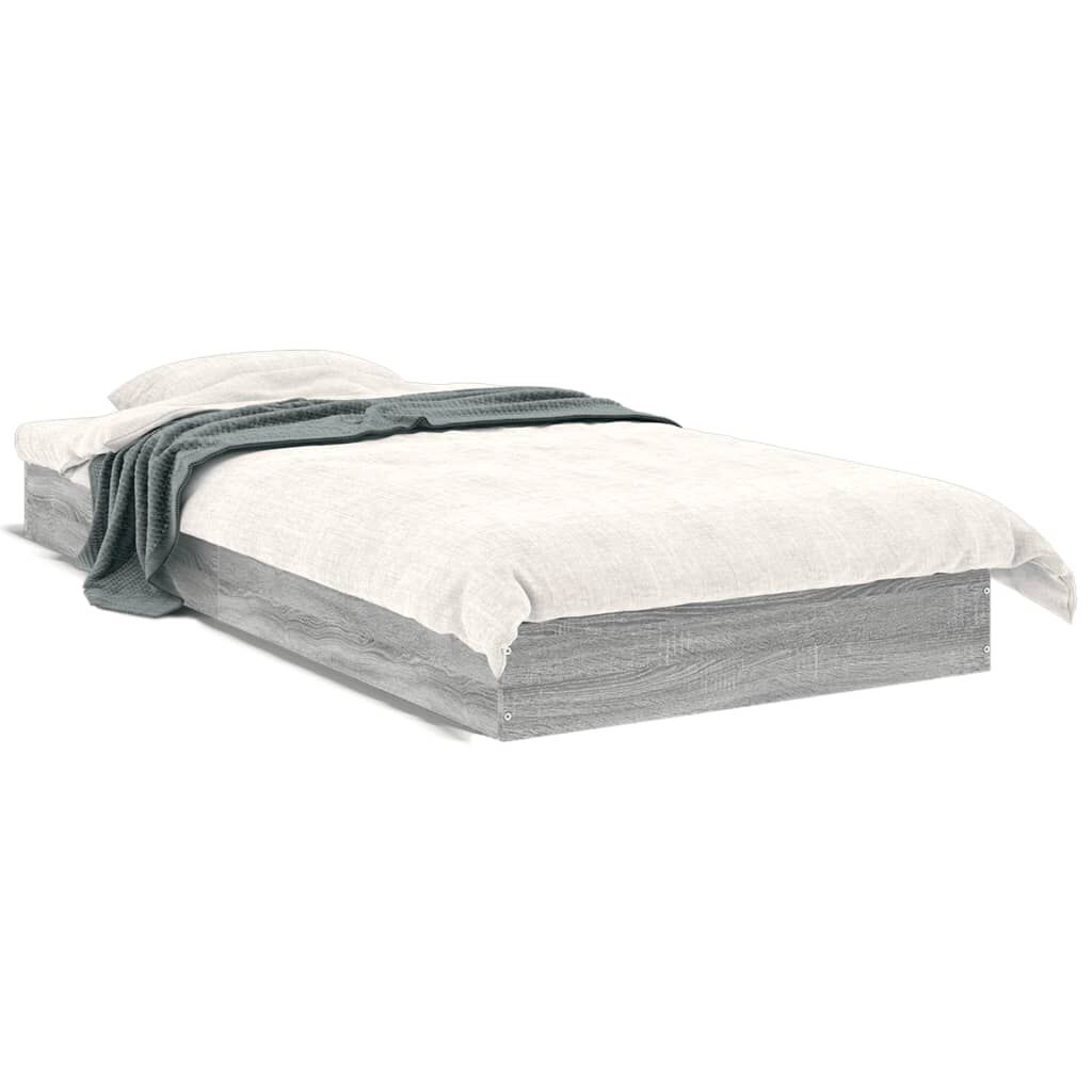vidaXL Πλαίσιο Κρεβατιού Γκρι Sonoma 75x190 εκ. Επεξεργασμένο Ξύλο