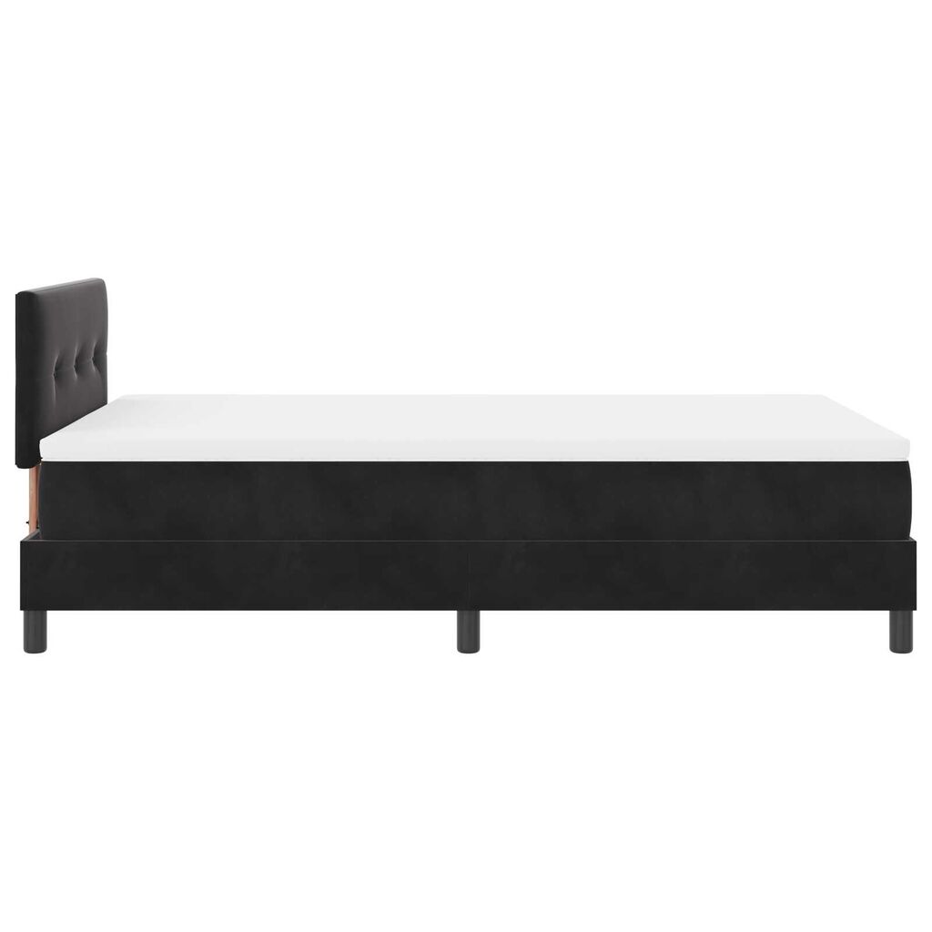 vidaXL Κρεβάτι με ελατήρια με στρώμα Μαύρο 120 x 200 cm Βελούδο