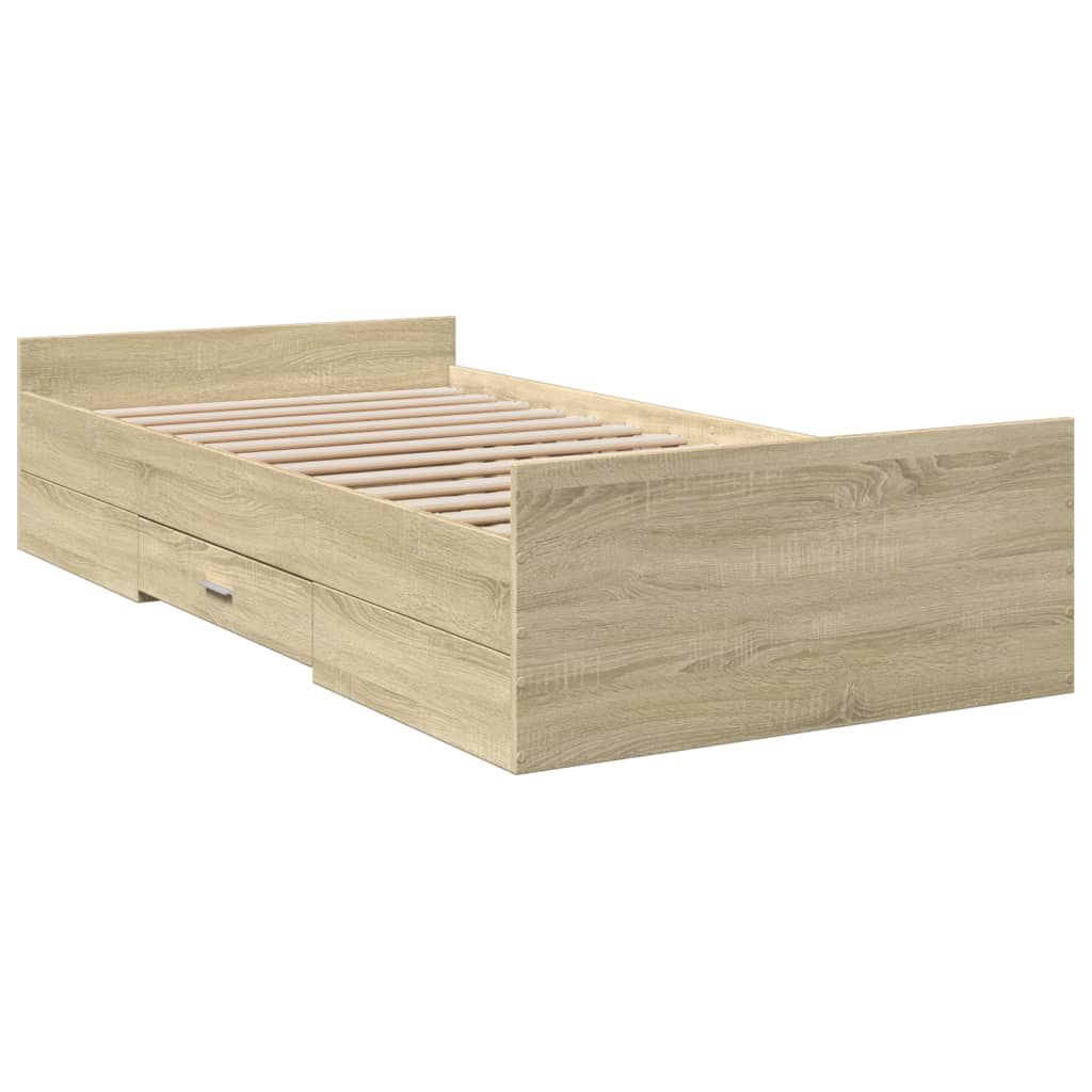 vidaXL Πλαίσιο Κρεβατιού με συρτάρια Sonoma Δρυς 100x200εκ. Επεξ. Ξύλο