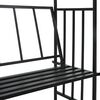 vidaXL Αψίδα Κήπου με Παγκάκι Μαύρη 128 x 50 x 207 εκ. Σιδερένια