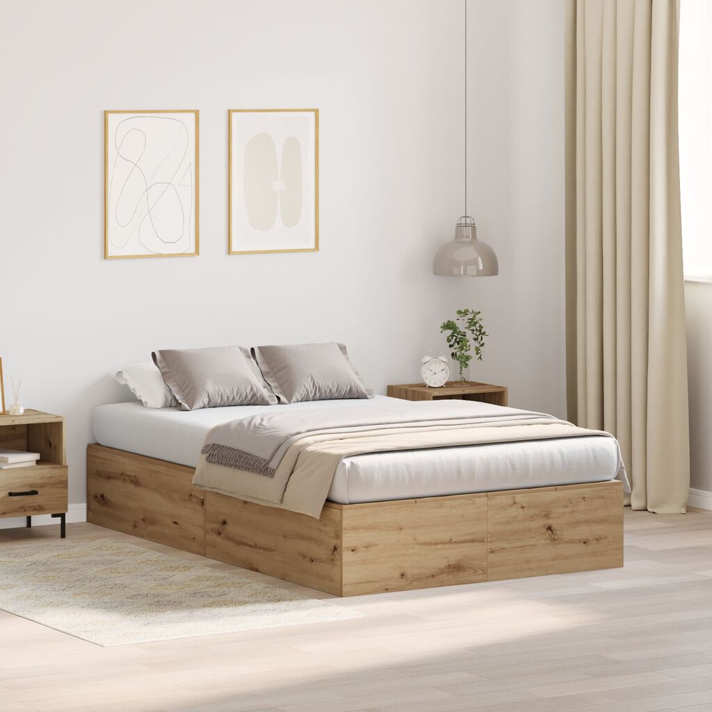 vidaXL Κρεβάτι αποθήκευσης Artisan Oak 120x200 εκ