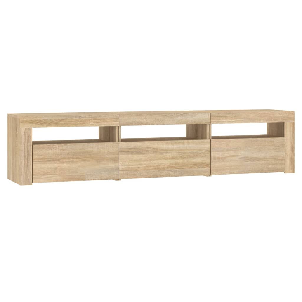 vidaXL Έπιπλο Τηλεόρασης με LED Sonoma Δρυς 180x35x40 εκ.