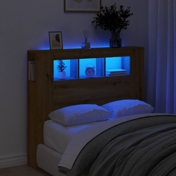 vidaXL LED &kappa;&epsilon;&phi;&alpha;&lambda;ά&rho;&iota; Artisan Oak 120x18,5x103,5 cm &Kappa;&alpha;&tau;&alpha;&sigma;&kappa;&epsilon;&upsilon;&alpha;&sigma;&mu;έ&nu;&omicron; &xi;ύ&lambda;&omicron;