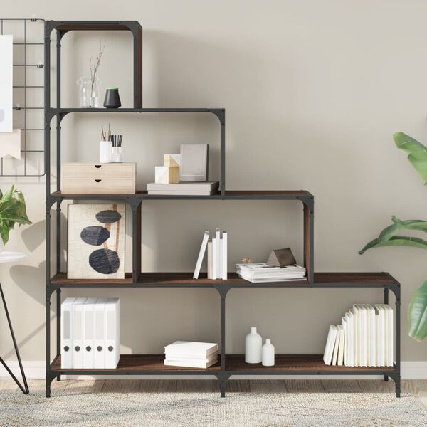 vidaXL &Beta;&iota;&beta;&lambda;&iota;&omicron;&theta;ή&kappa;&eta; &Sigma;&kappa;ά&lambda;&alpha; 4 &Rho;ά&phi;&iota;&alpha; &Kappa;&alpha;&phi;έ 139x33,5x149 &epsilon;&kappa;. &Epsilon;&pi;&epsilon;&xi;. &Xi;ύ&lambda;&omicron;