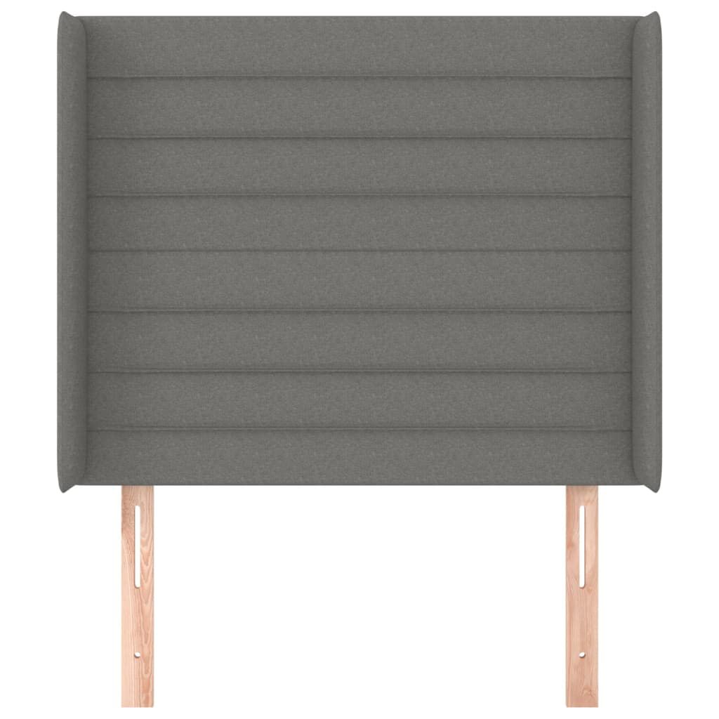 vidaXL Κεφαλάρι με Πτερύγια Σκούρο Γκρι 83x16x118/128 εκ. Υφασμάτινο