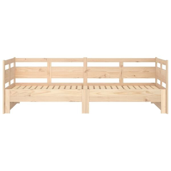 vidaXL Καναπές Κρεβάτι Συρόμενος 2x(80x200) εκ. από Μασίφ Ξύλο Πεύκου
