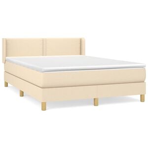 vidaXL &Kappa;&rho;&epsilon;&beta;ά&tau;&iota; Boxspring &mu;&epsilon; &Sigma;&tau;&rho;ώ&mu;&alpha; &Kappa;&rho;&epsilon;&mu; 140x190 &epsilon;&kappa;. &Upsilon;&phi;&alpha;&sigma;&mu;ά&tau;&iota;&nu;&omicron;