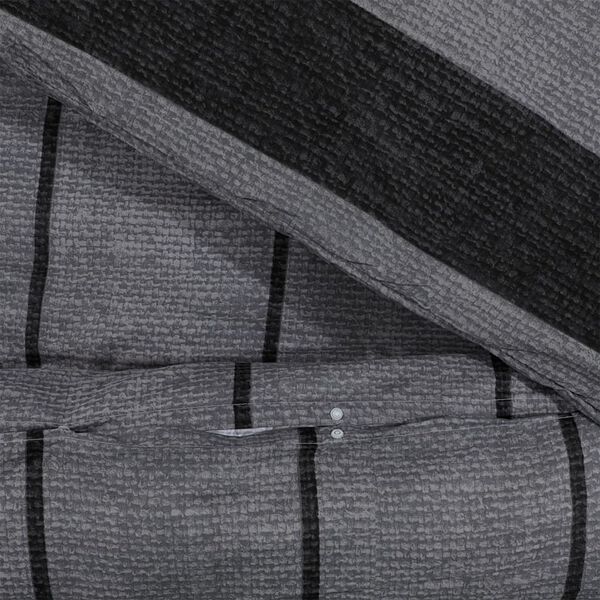 vidaXL Σετ Παπλωματοθήκης Σκούρο Γκρι 200x220 εκ. Βαμβακερό