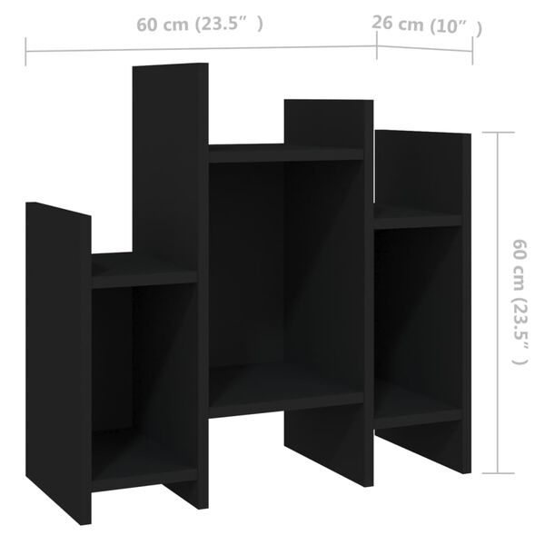 vidaXL Βοηθητικό Ντουλάπι Μαύρο 60 x 26 x 60 εκ. από Επεξ. Ξύλο