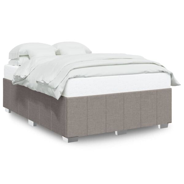 vidaXL Σκελετός Κρεβατιού Χωρίς Στρώμα Taupe 140x190 εκ. Υφασμάτινο