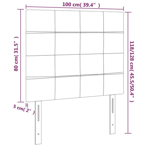 vidaXL Κεφαλάρια Κρεβατιού 2 τεμ. Μαύρο 100x5x78/88 εκ. Βελούδινο