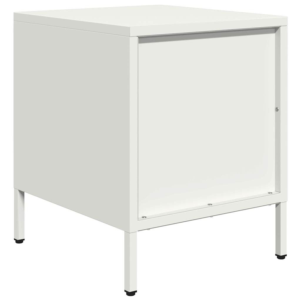 vidaXL Κομοδίνο Λευκό 35x39x43,5 εκ. από Χάλυβα