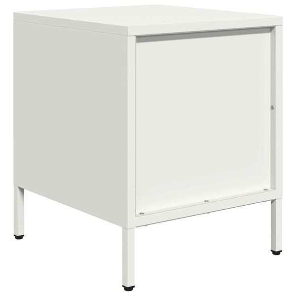 vidaXL Κομοδίνο Λευκό 35x39x43,5 εκ. από Χάλυβα
